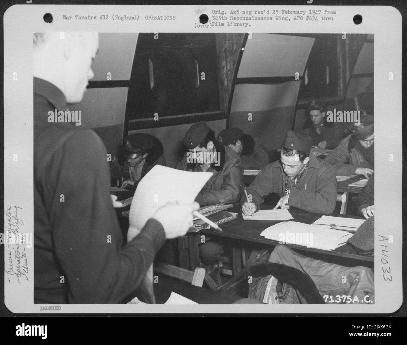 The Navigators Of The 390Th Bomb Group Are Carefully Familiarized With The Route And Target Area During Their Briefing At The 8Th Air Force Base In England. Stock Photo