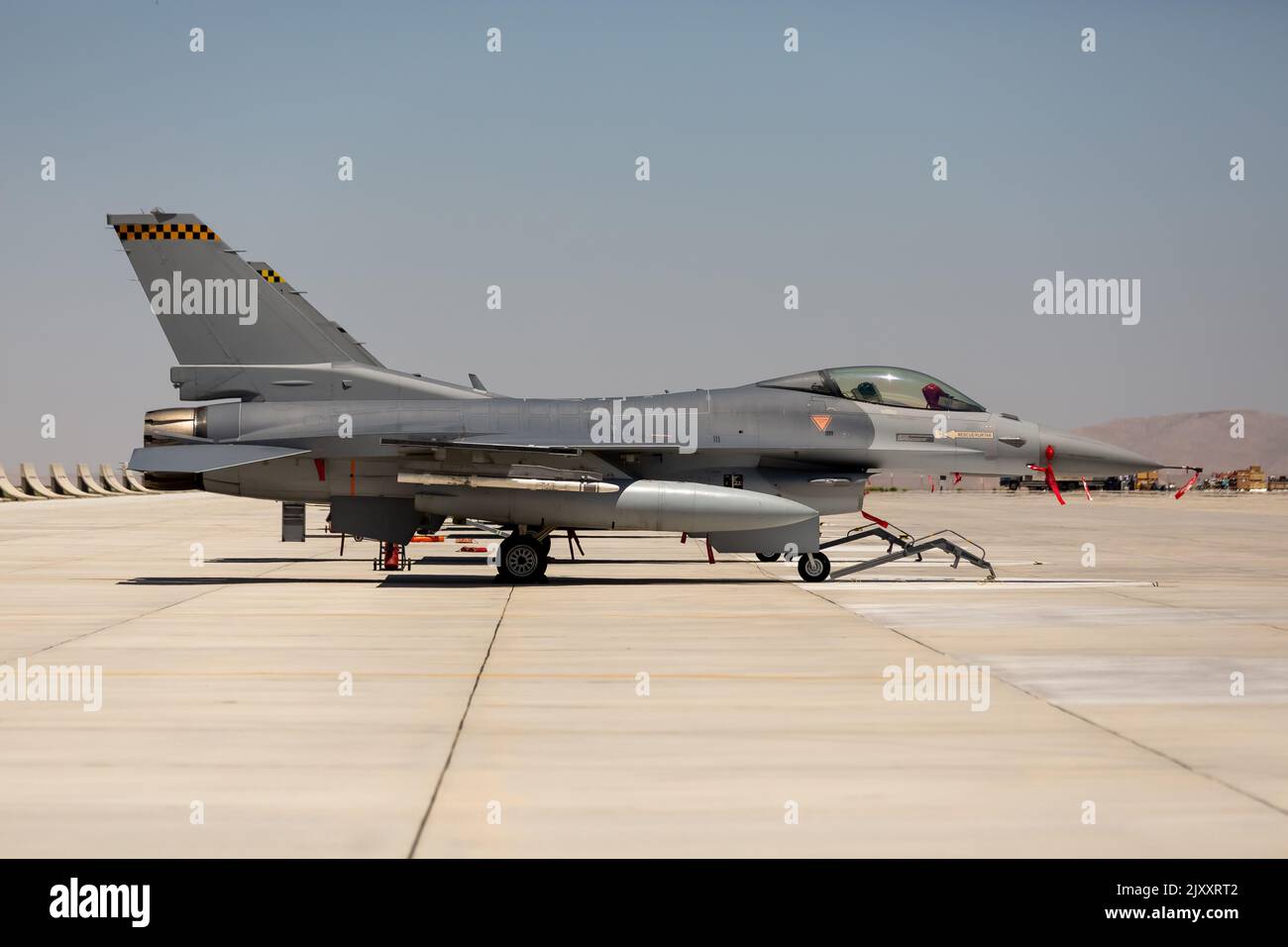 Konya, Turkey - 07 01 2021: Anatolian Eagle Air Force Exercise 2021  F16 Fighter jet in a taxiing position in Turkey Stock Photo