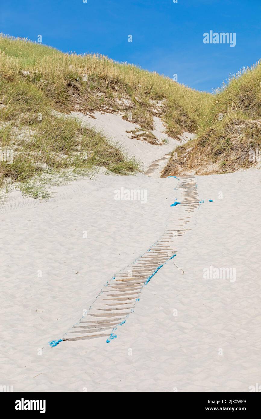 Beach entrance, Amrum Island, North Friesland, Schleswig-Holstein, Germany Stock Photo