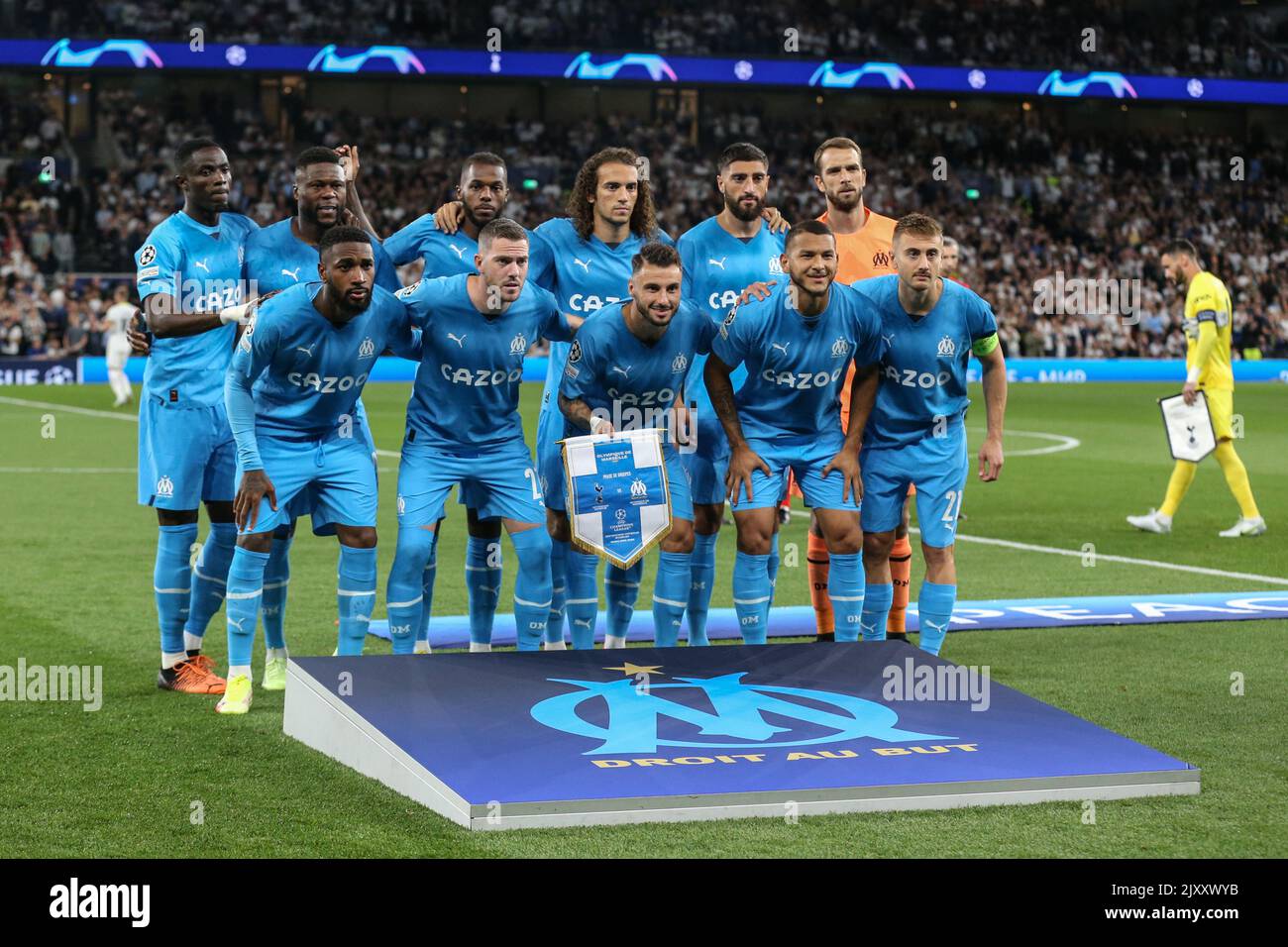 London, UK. 07th Sep, 2022. Marseille team photo during the UEFA Champions League match Tottenham Hotspur vs Marseille at Tottenham Hotspur Stadium, London, United Kingdom, 7th September 2022 (Photo by Arron Gent/News Images) Credit: News Images LTD/Alamy Live News Stock Photo