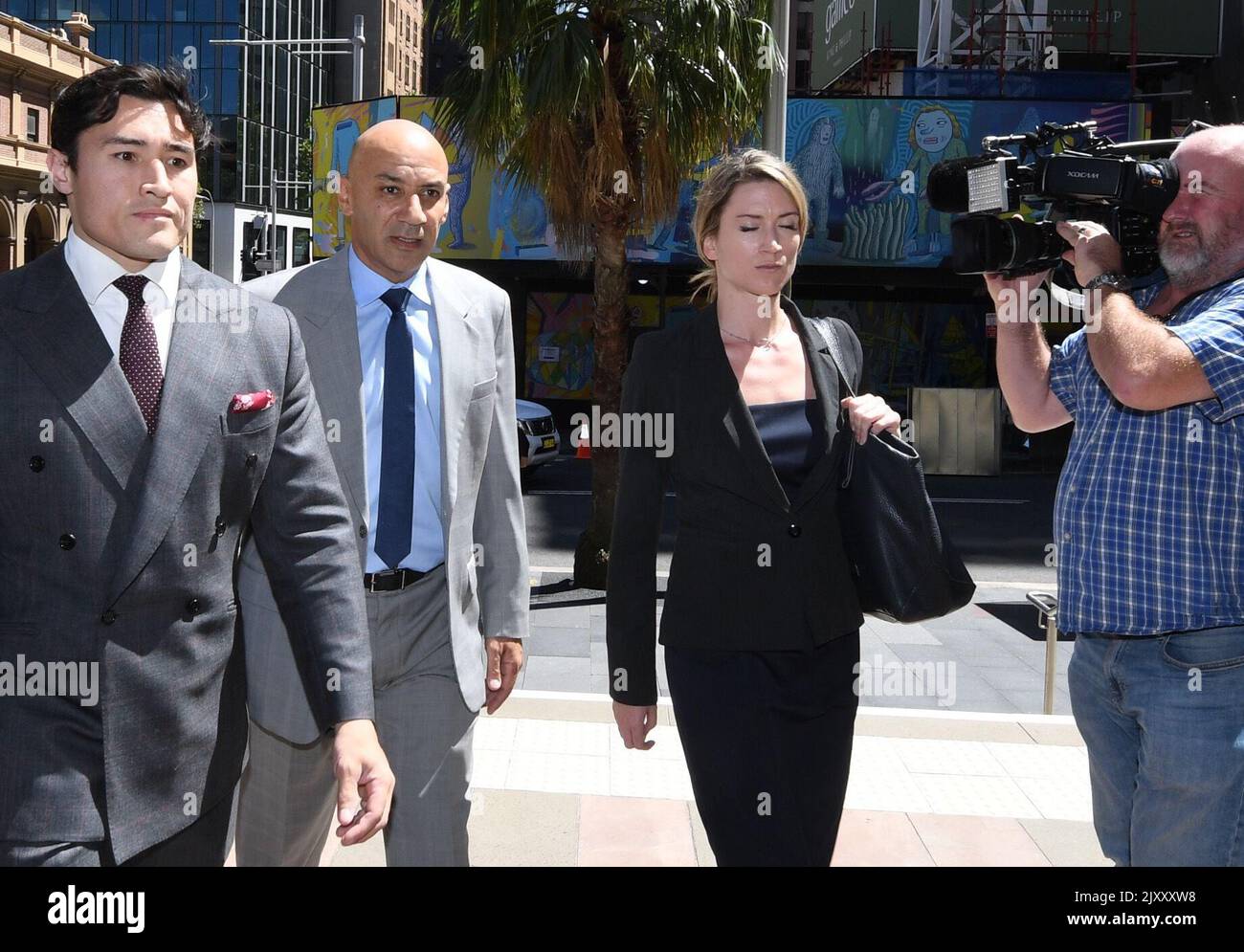 Moses Obeid arrives at the Supreme Court with his legal team in Sydney