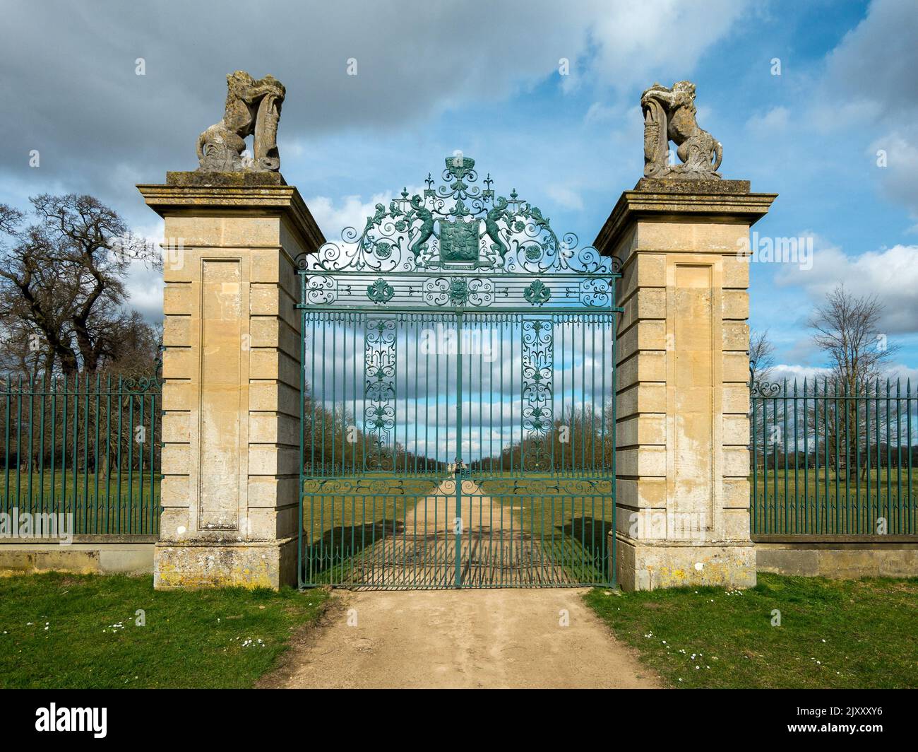 The Grantham entrance gates and drive to Belton Park and the Belton