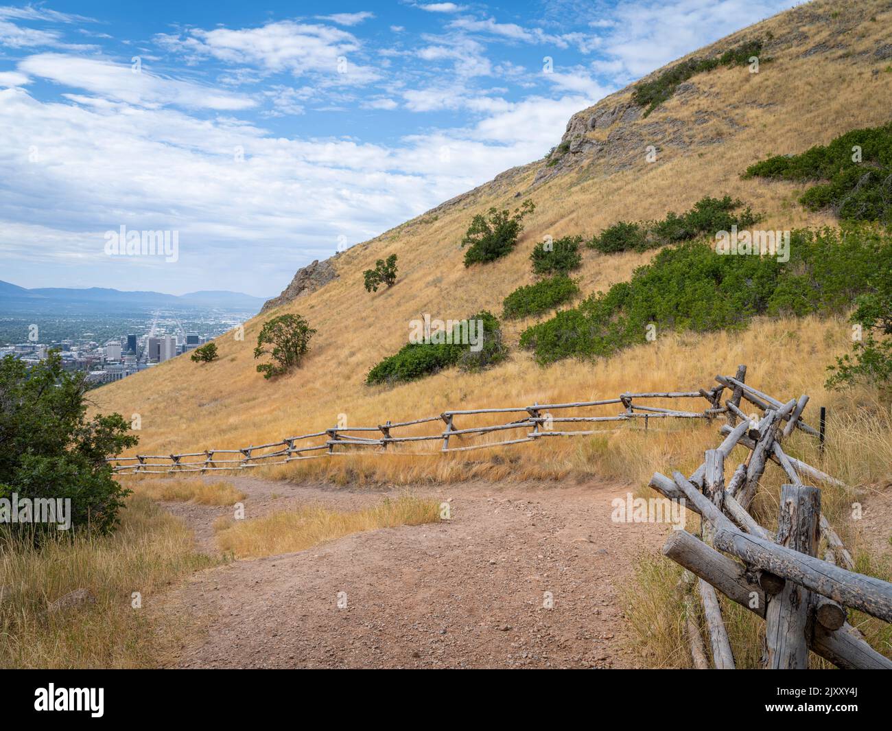 Ensign Peak Hiking Trail, Salt Lake City Utah, USA Stock Photo