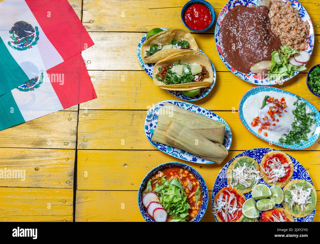 Mexican festive food for independence day independencia around