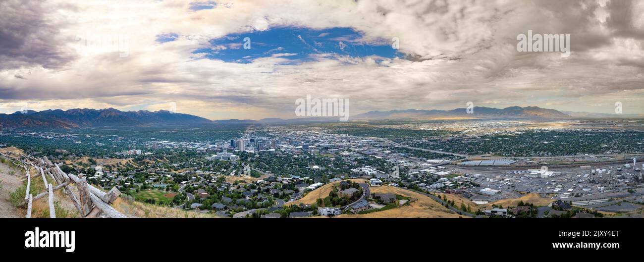 Wide view of Salt Lake City, Utah, USA Stock Photo