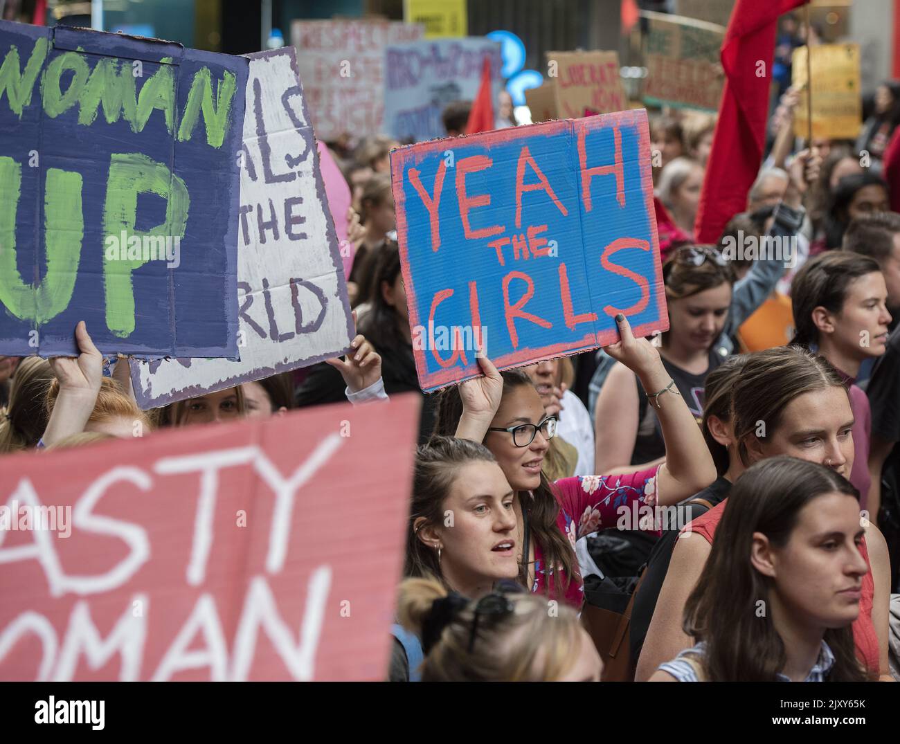 Woman's Day Rally Participants in Melbourne's International Women's day rally march from ...