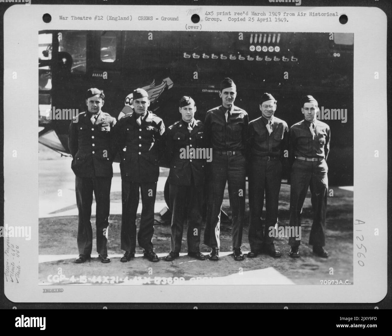 A Ground Crew Of The 68Th Bomb Squadron, 44Th Bomb Group, Pose Beside