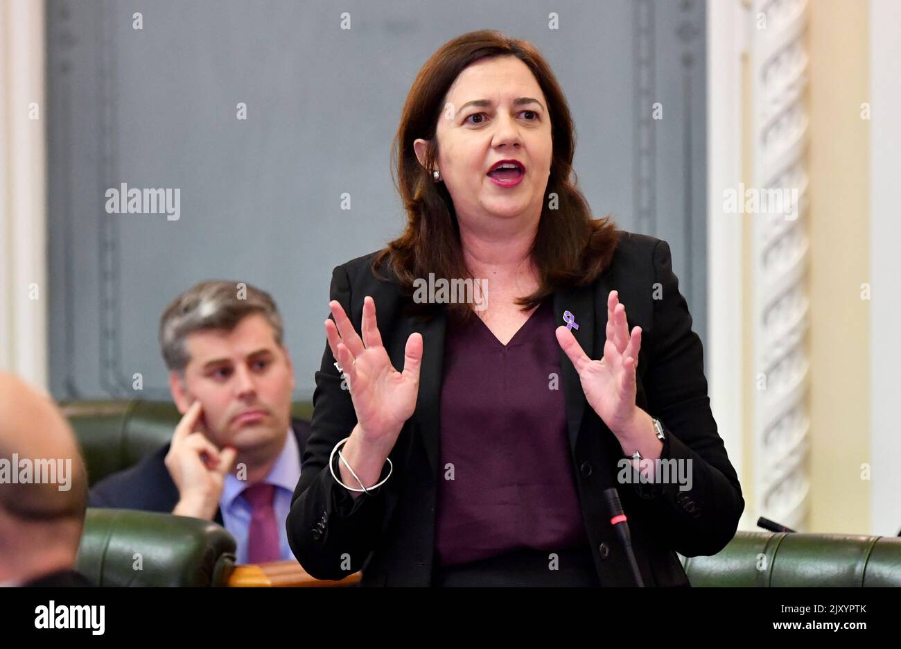 Queensland Premier Annastacia Palaszczuk Is Seen Speaking During ...