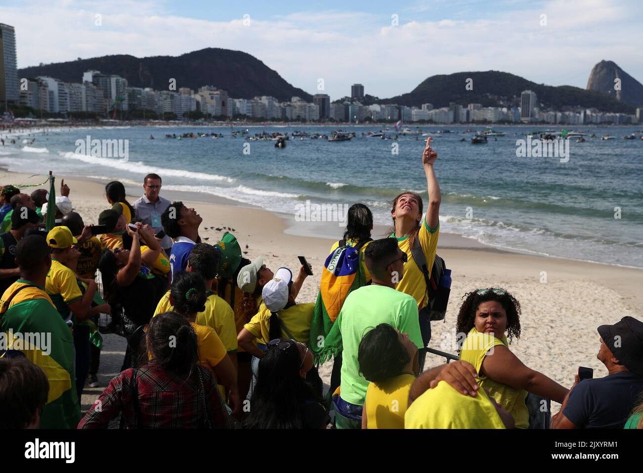 People take part in the Independence Day celebrations, in Rio de Janeiro, Brazil September 7, 2022. REUTERS/Pilar Olivares Stock Photo