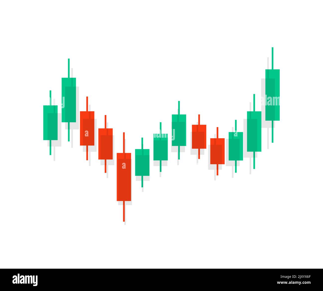 Financial graph trading style, financial investment concept logo design