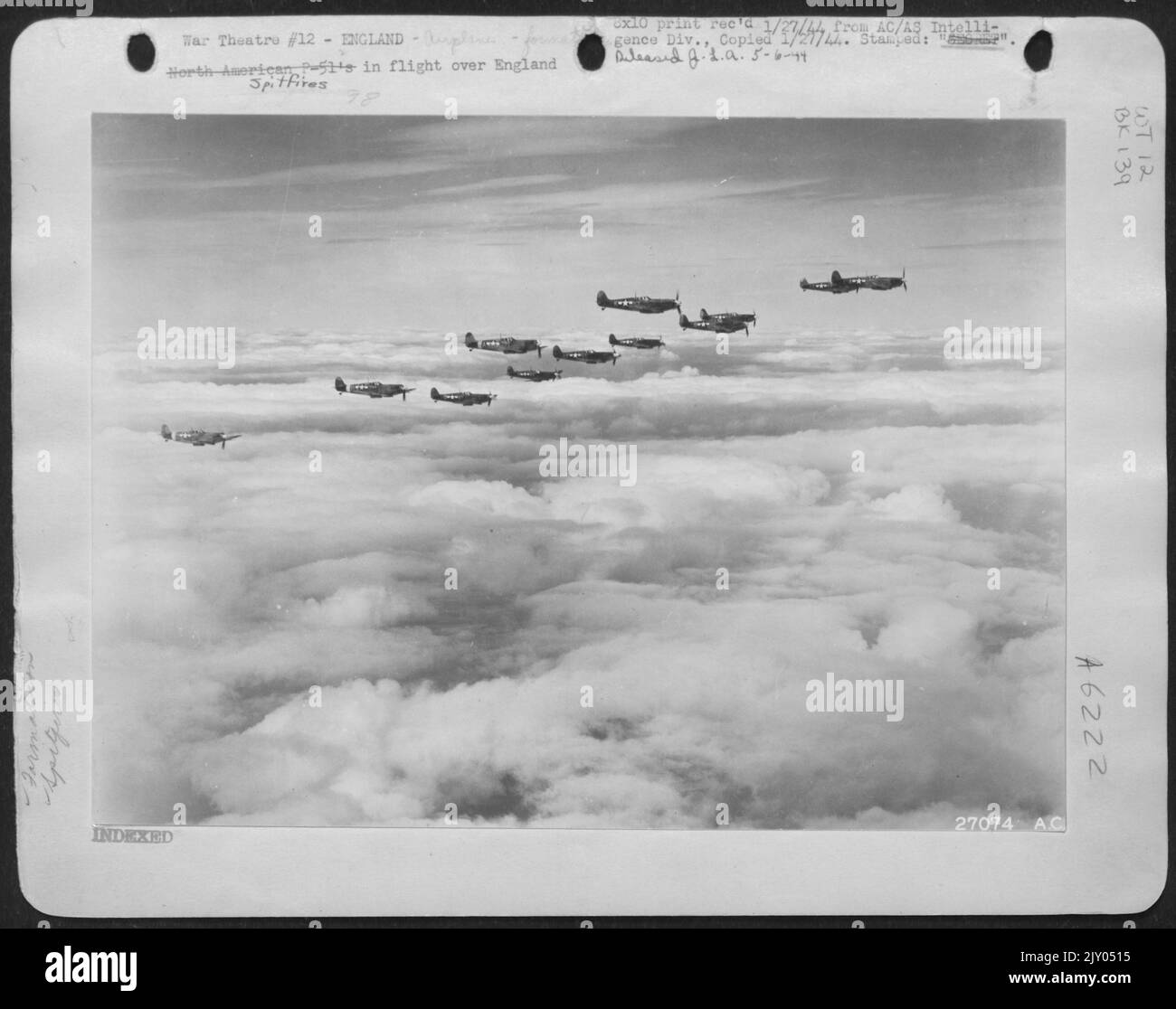 Spitfires in flight over England Stock Photo - Alamy