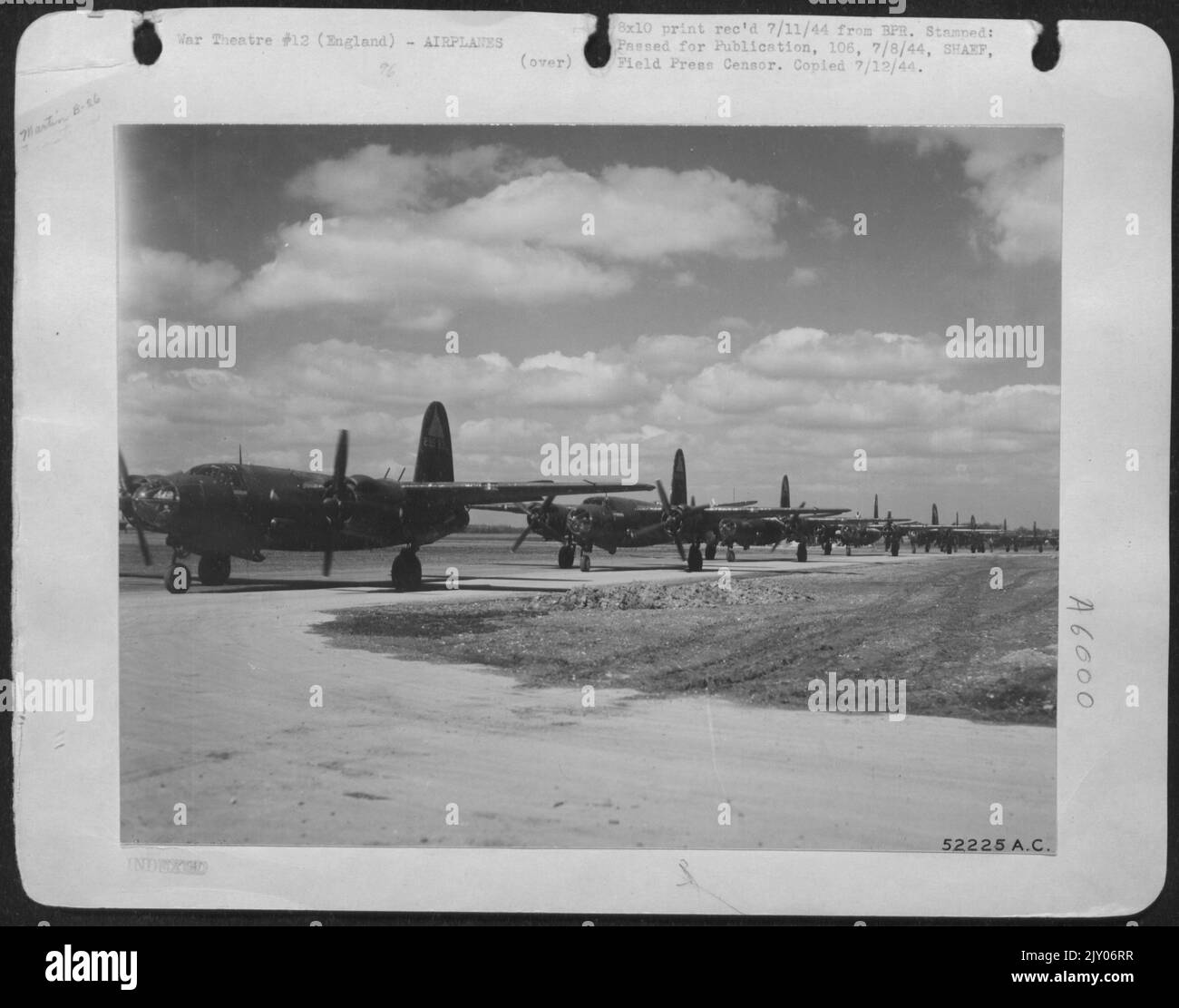 Marauders of the 9th AF "Black Death" Group lined up for takeoff
