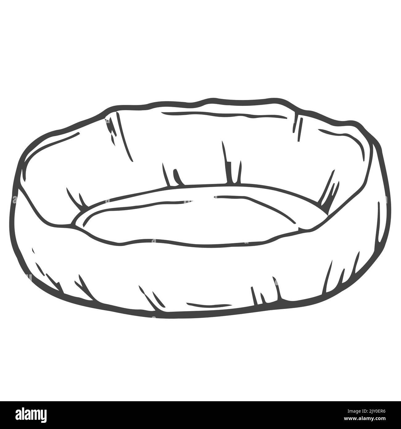 Bed For Dogs And Cats Isolated Vector Illustration Contour Stock 