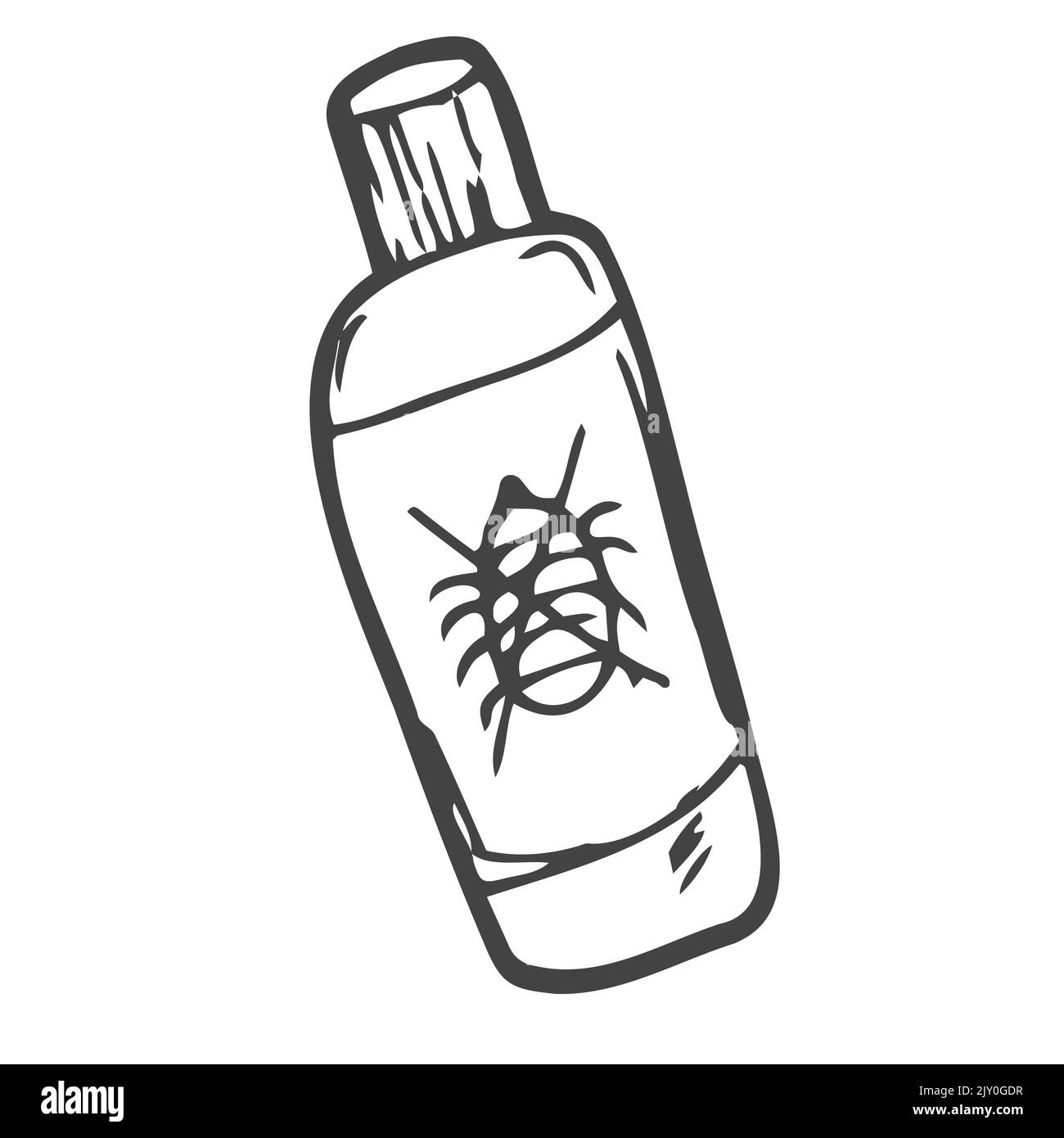 Pet perfume, cat and dog head shampoo on the label. Doodle isolated