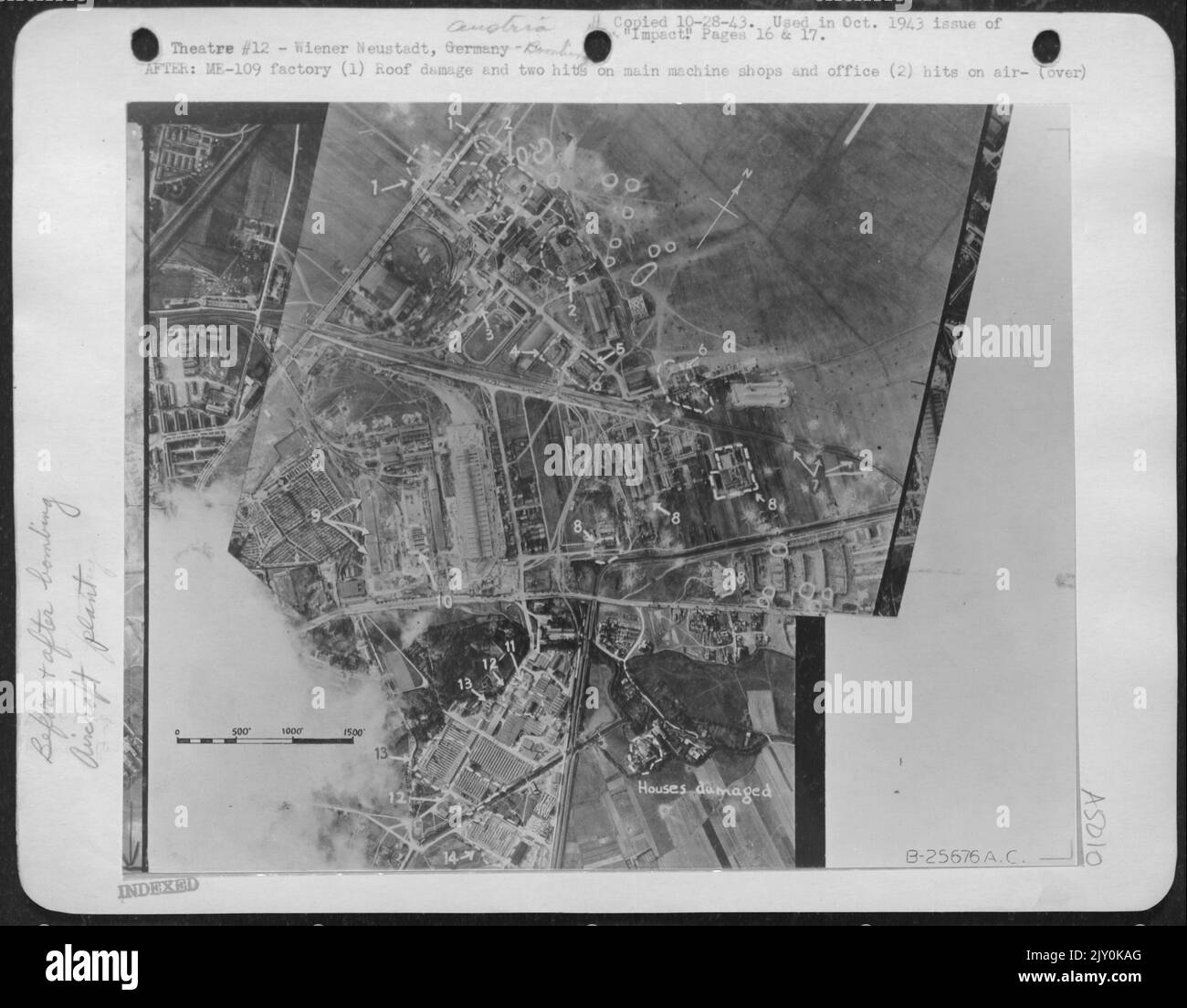 AFTER: ME-109 factory (1) Roof damage and two hits on main machine