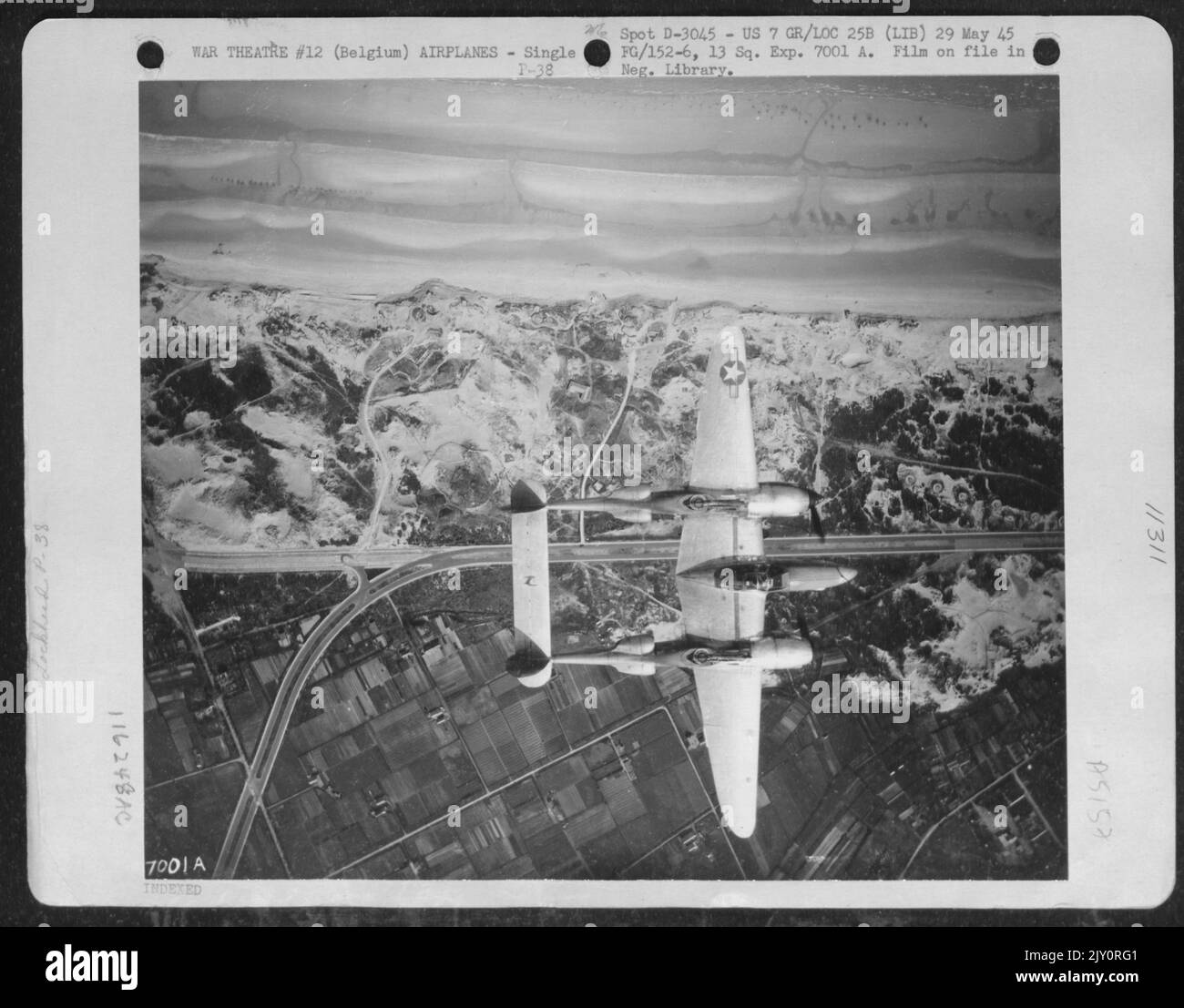 Lockheed P-38 Flies Over A Heavily Defended Coast Line Near Ostend ...