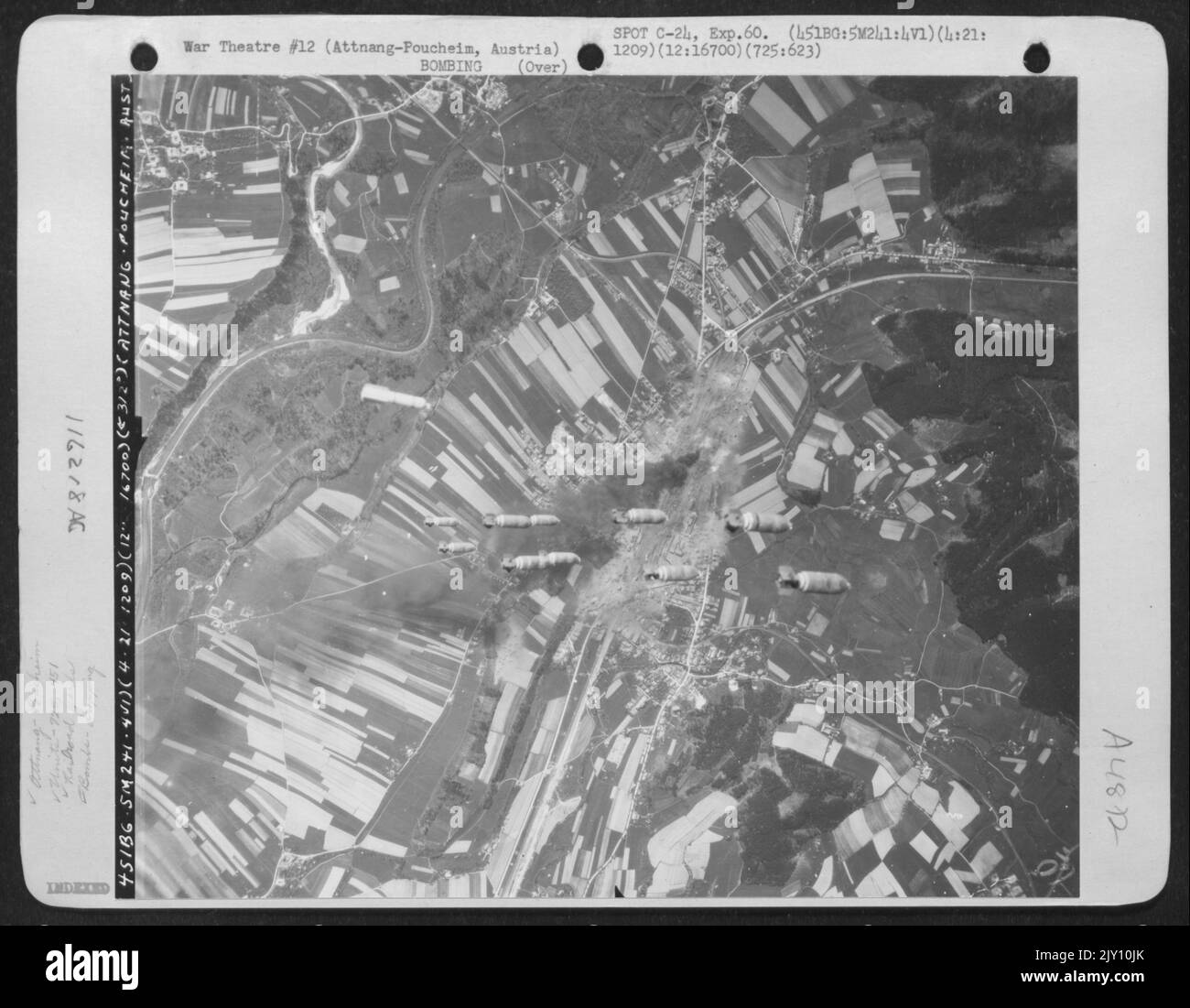 Bombs dropped by planes of the 451st Bomb Group, 725th Bomb Squadron