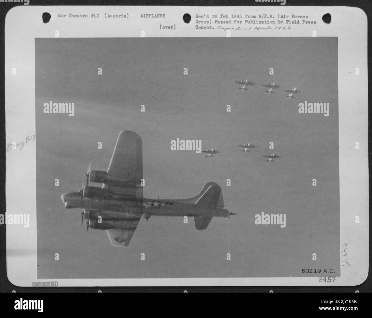 Boeing B-17 Flying Fortresses Head For A Big Supply Depot Over Vienna ...