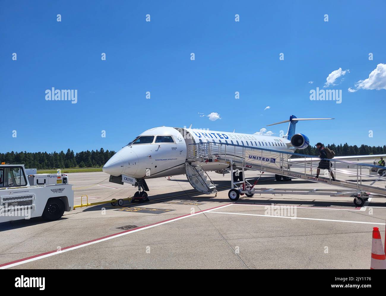 Airplane at Flagstaff airport Stock Photo