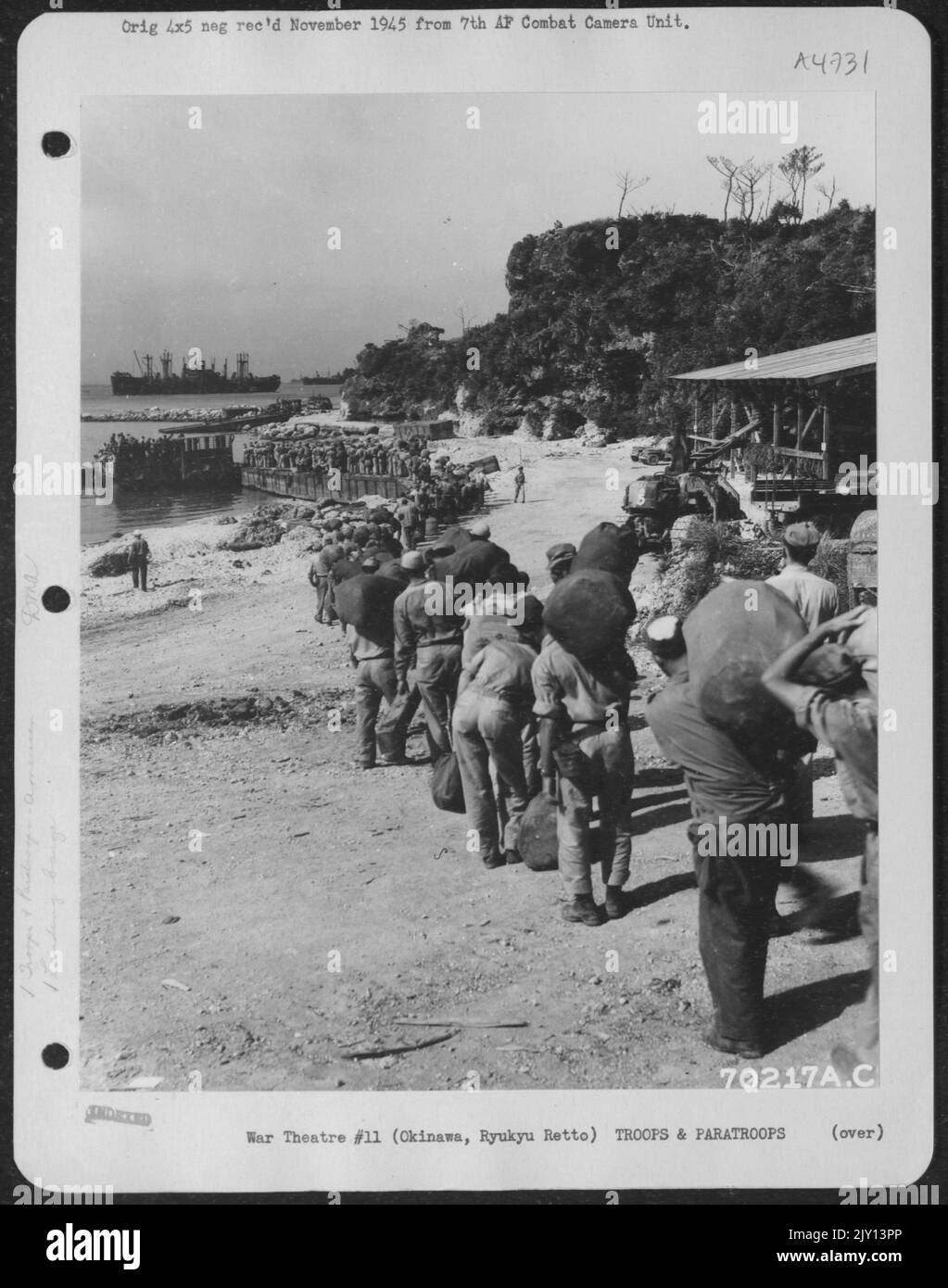 On White Beach Okinawa Ryukyu Retto A Long Line Of G I S Of The 7Th 