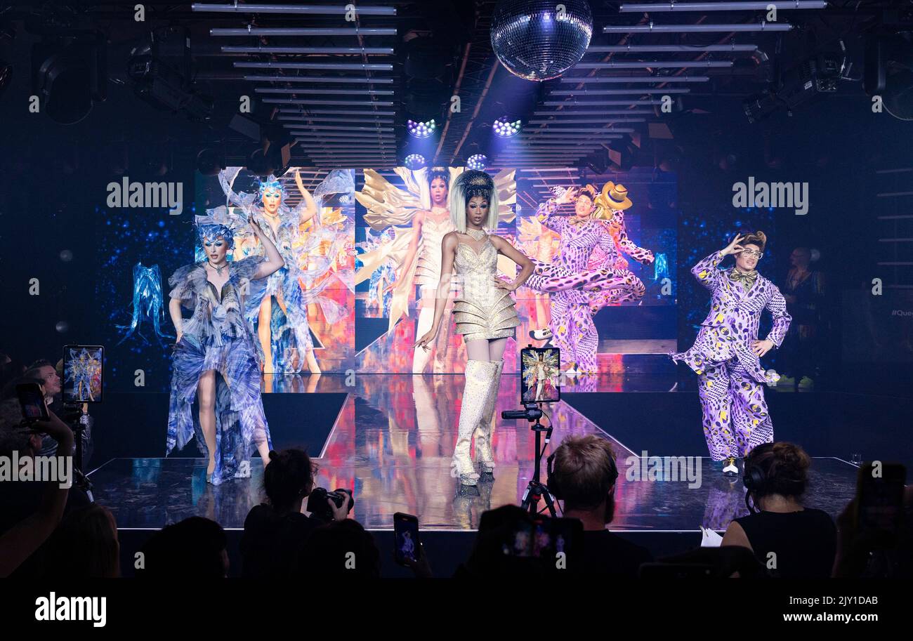 EDITORIAL USE ONLY (left to right) Drag queens Blu Hydrangea, Tia Kofi