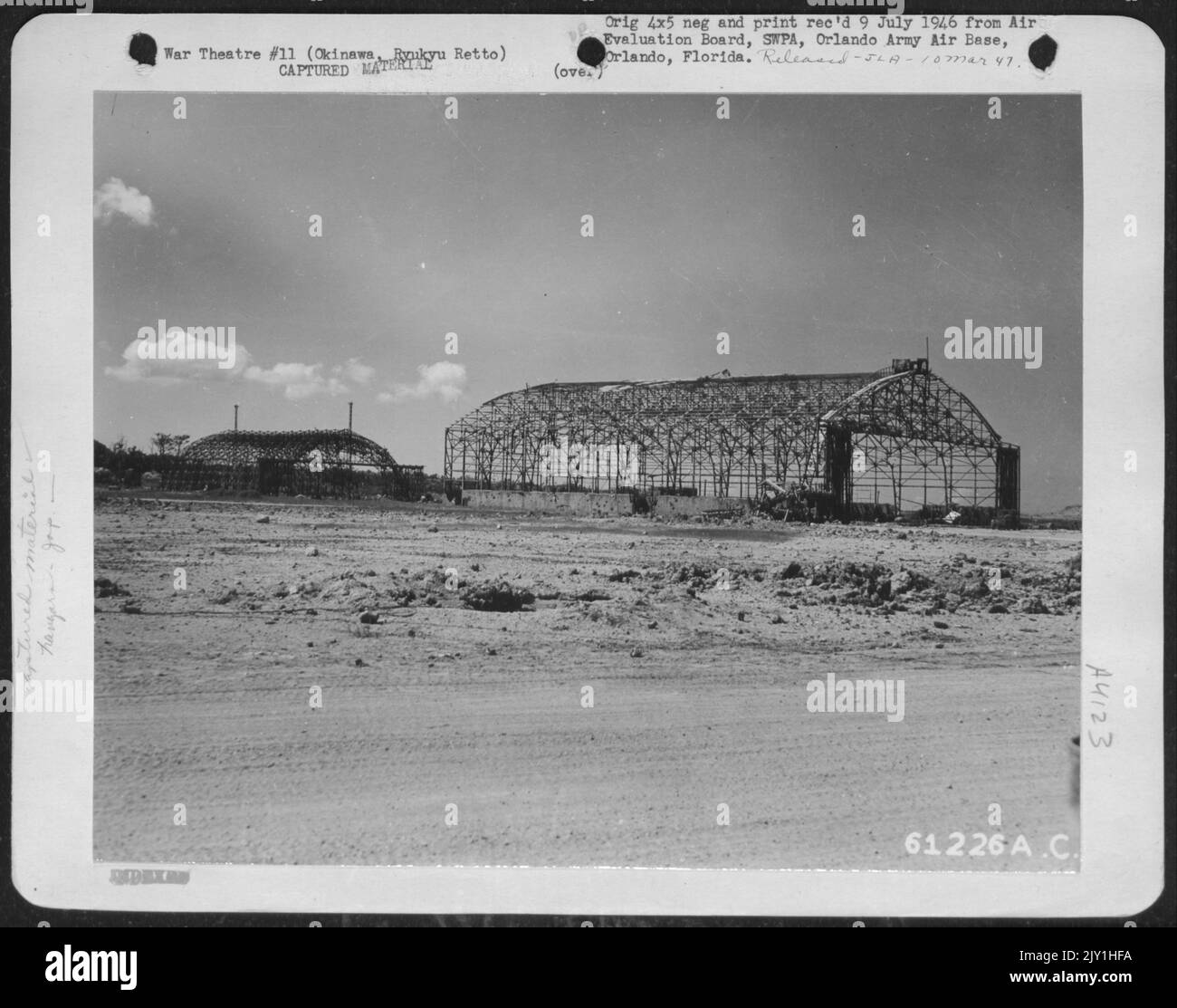 Frame Work Of These Hangars Is All That Remains Of The Abandoned Naha