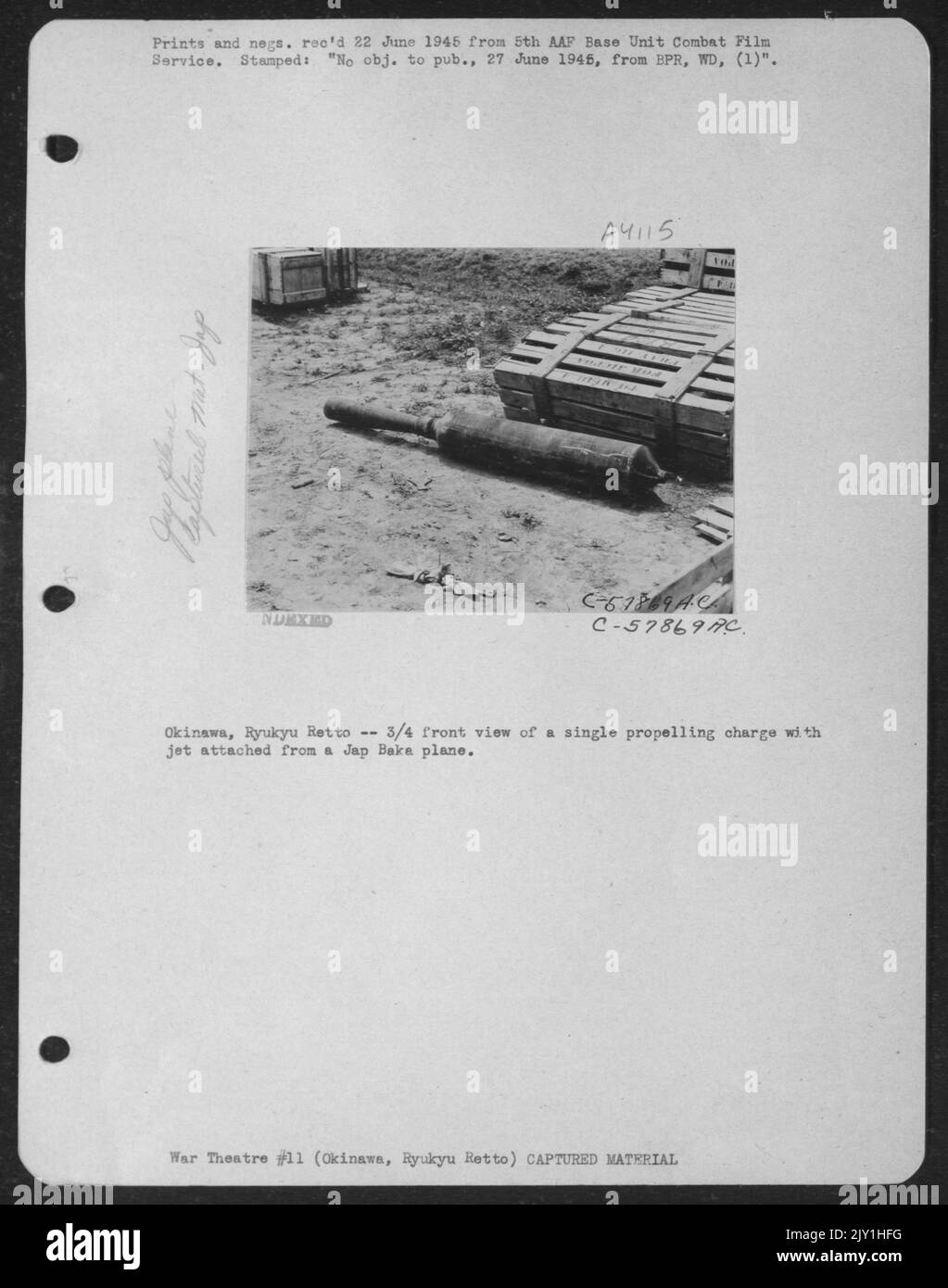 Propelling Charge Okinawa, Ryukyu Retto -- 3/4 Front View Of A Single Propelling Charge ...