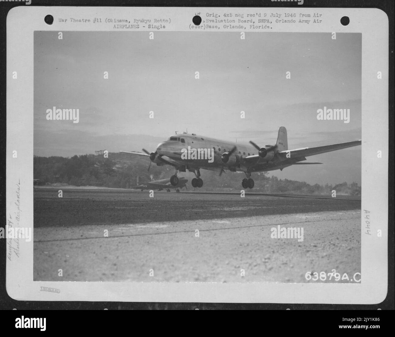 A C-54 Douglas 'Skymaster' Comes In From Guam On Yonta Airstrip, After ...