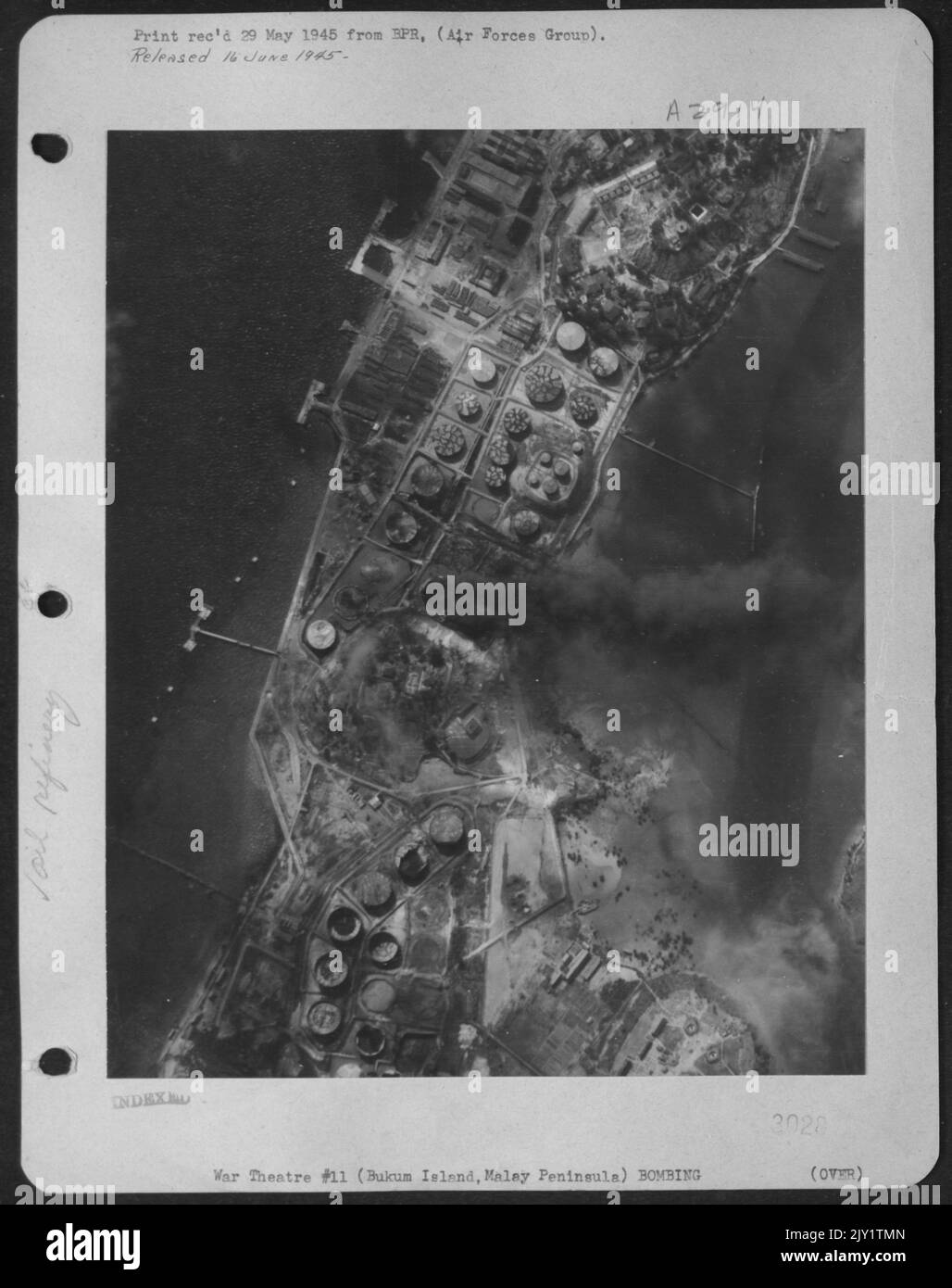 A Huge Oil Tank On Bakum Island Near Singapore Burns Many Hours After