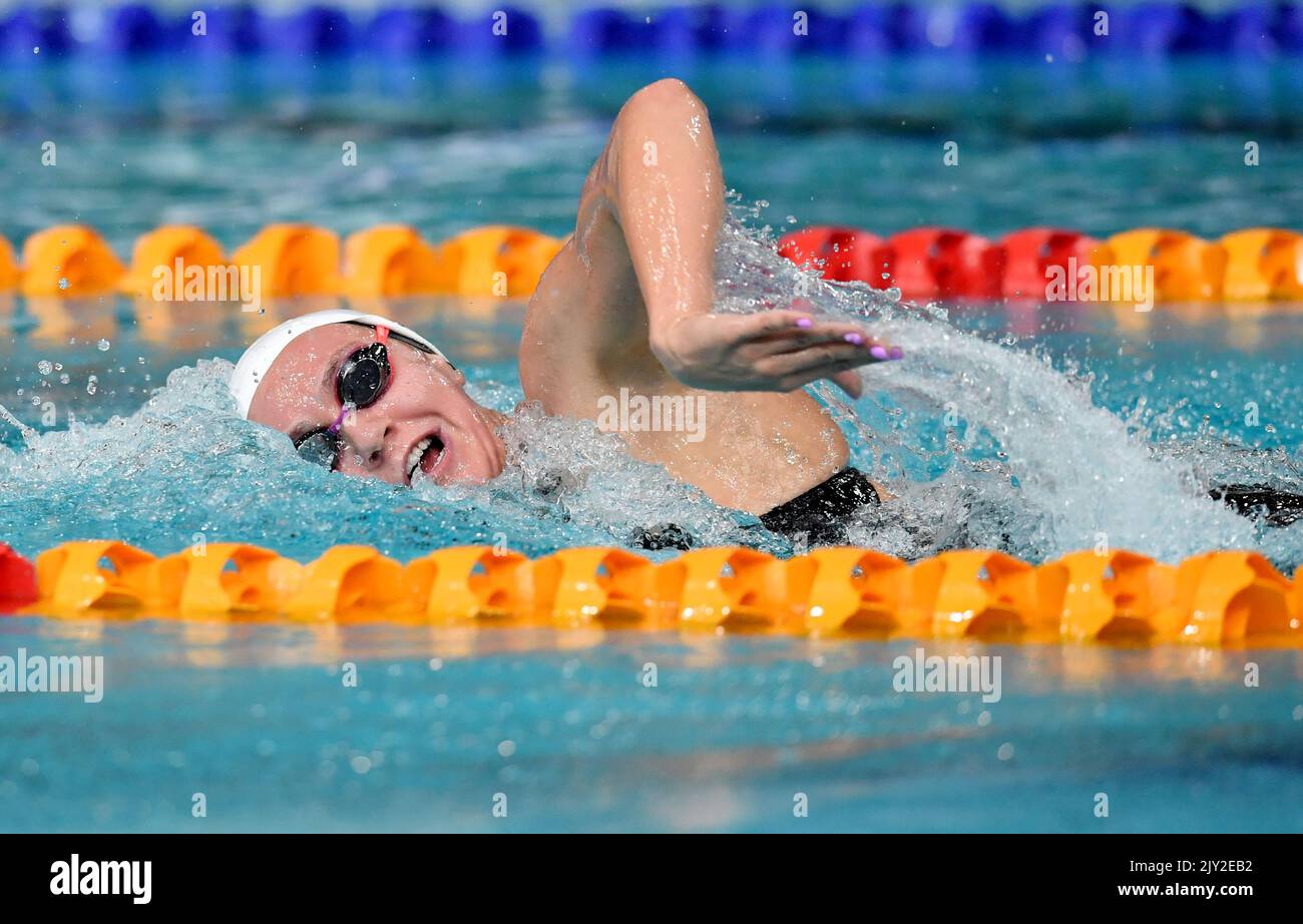 Australian swimmer Ariarne Titmus in action winning the Final of the