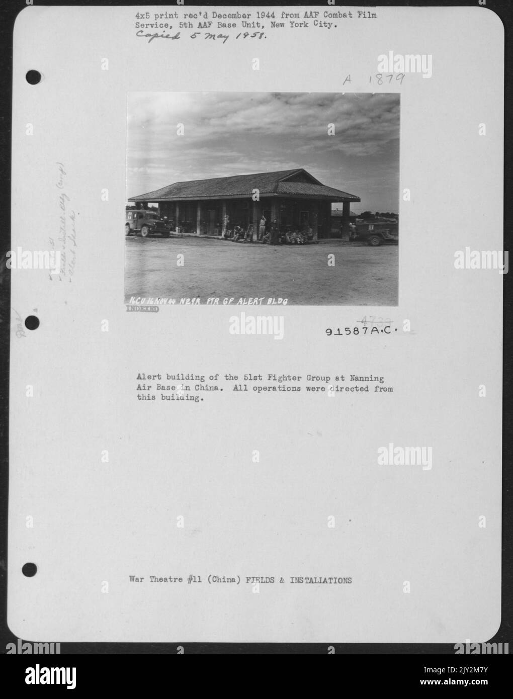 Alert Building Of The 51St Fighter Group At Nanning Air Base In China. All Operations Were Directed From This Building. Stock Photo