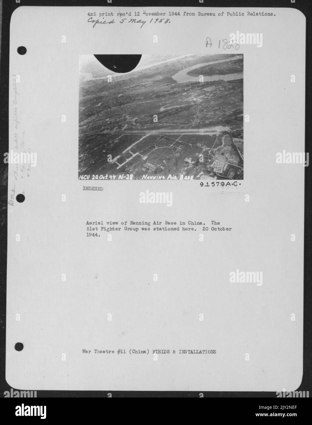 Aerial View Of Nanning Air Base In China. The 51St Fighter Group Was Stationed Here. 20 October 1944. Stock Photo