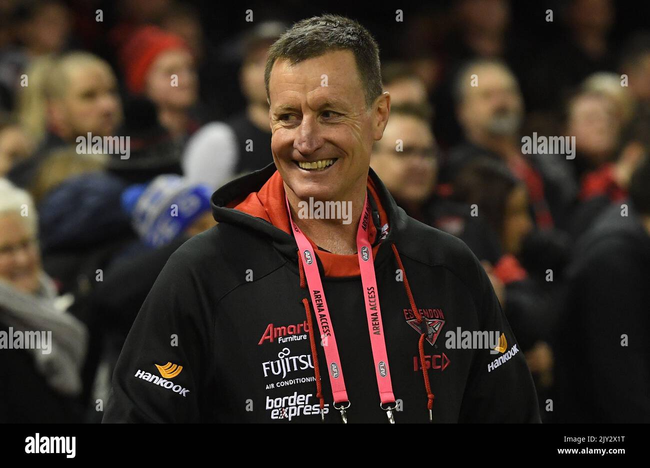 Coach of the Bombers John Worsfold is seen during the Round 15 AFL
