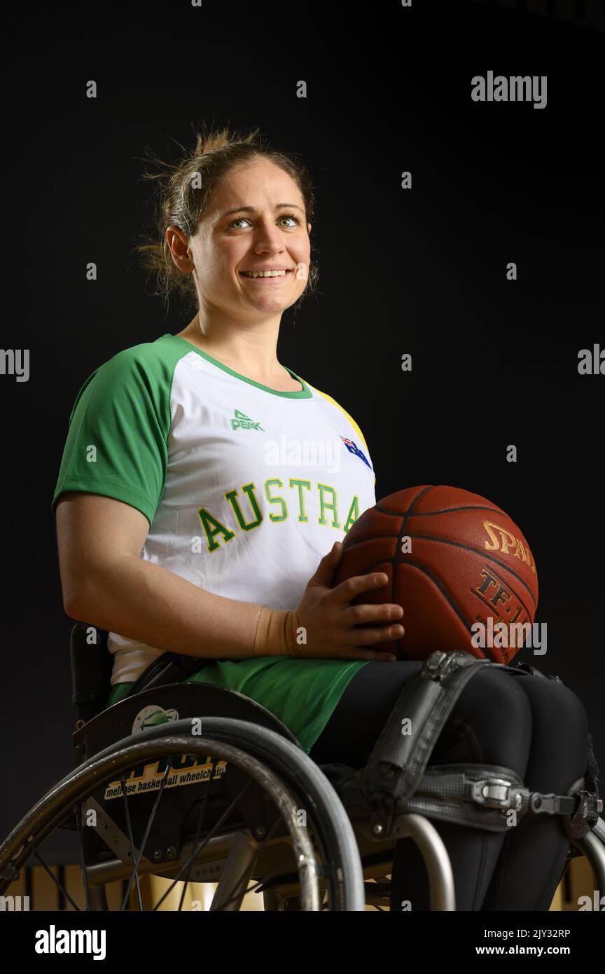 Australian Wheelchair basketballer Bree Mellberg poses for a portrait
