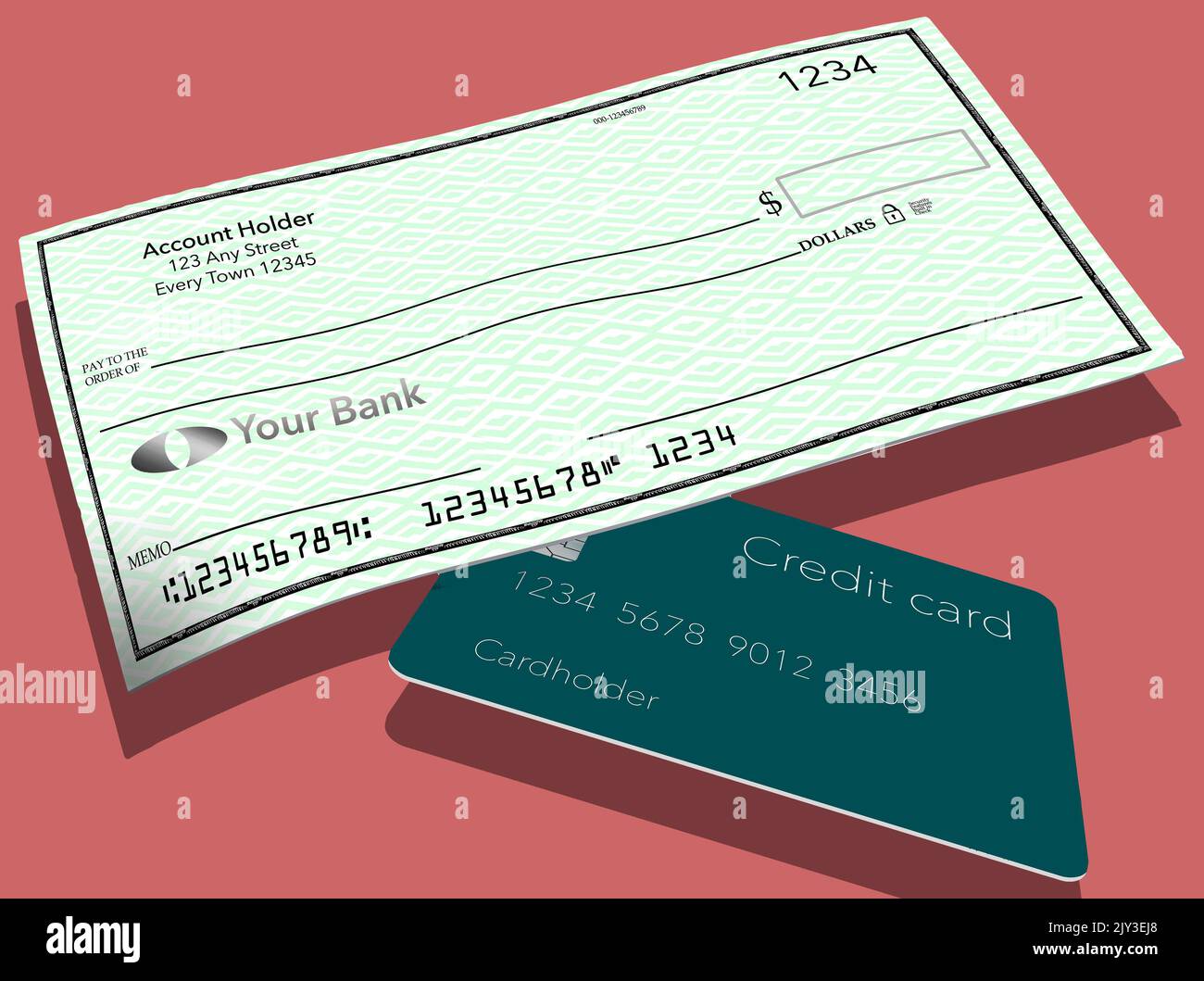 Personal bank checks from an individual checking account is pictured