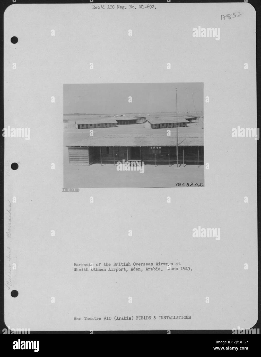 Barracks Of The British Overseas Airways At Sheikh Othman Airport, Aden, Arabia. June 1943. Stock Photo
