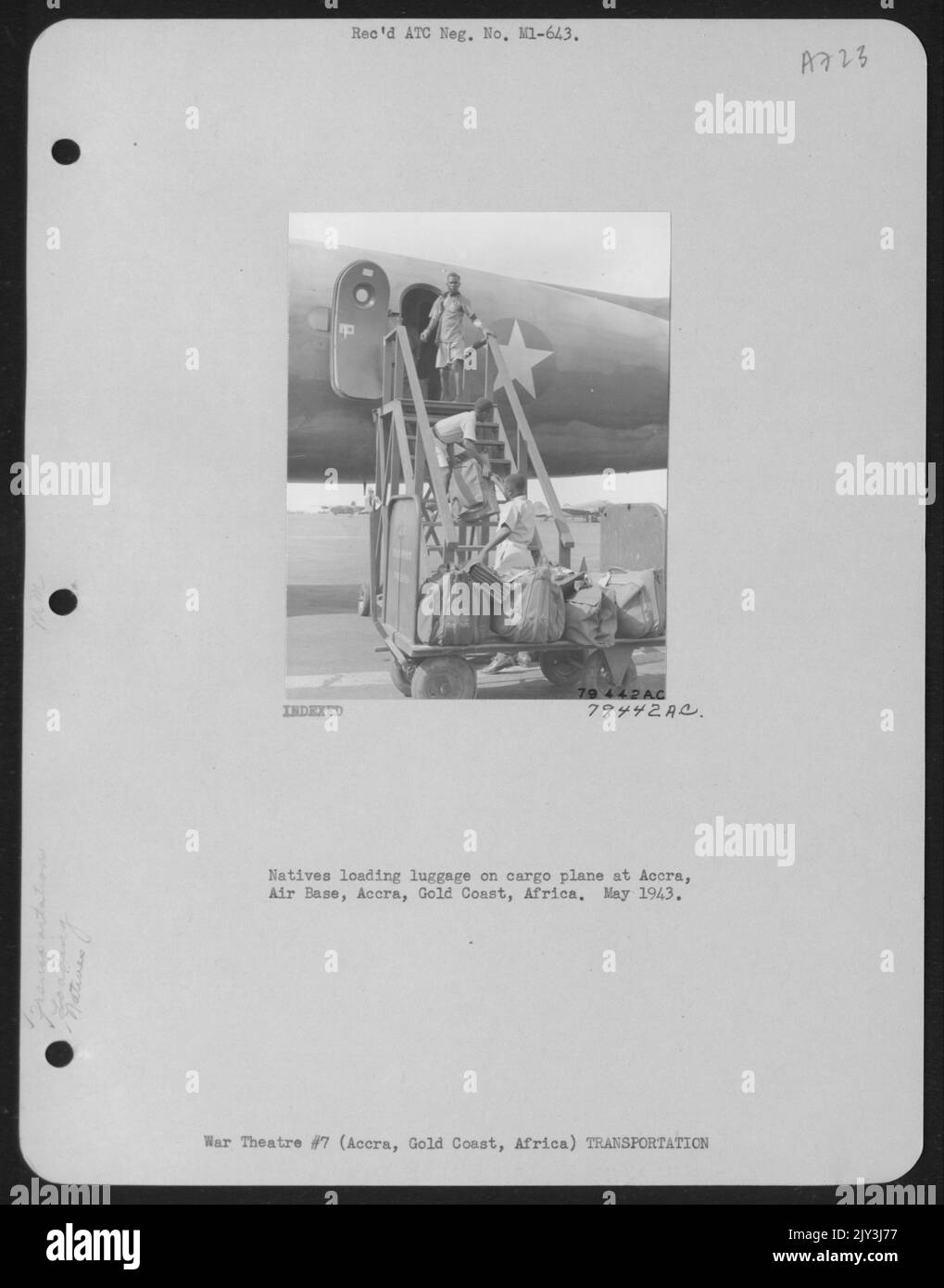 Natives Loading Luggage On Cargo Plane At Accra Air Base, Accra, Gold