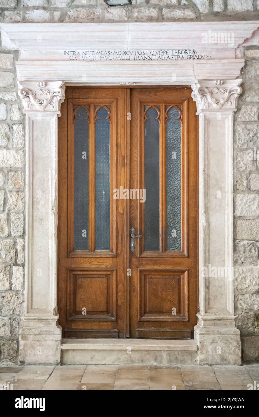 Dubrovnik Wooden Exterior Door Stock Photo