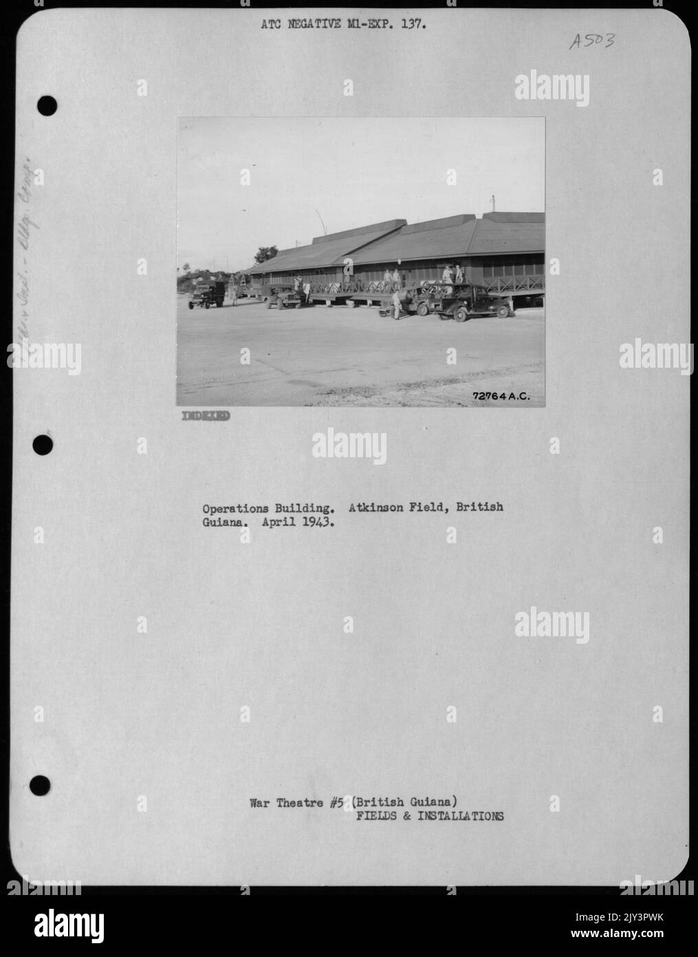 Operations Building. Atkinson Field, British Guiana. April 1943 Stock