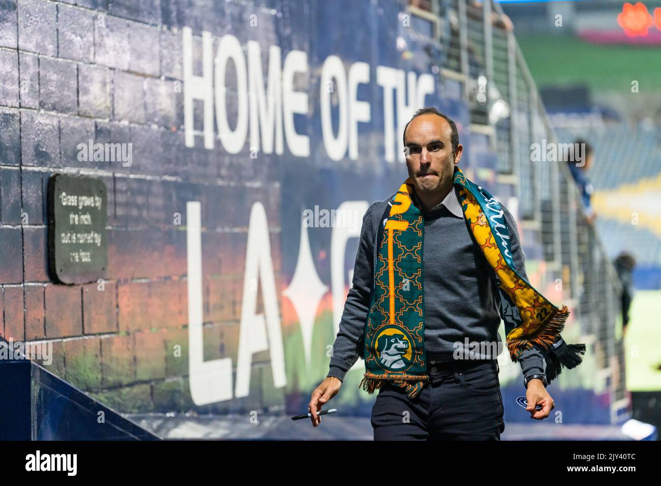 Landon Donovan leaves Dignity Health Sports Park after the San Diego Loyal lose their Lamar Hunt US Open Cup match against the Galaxy Stock Photo