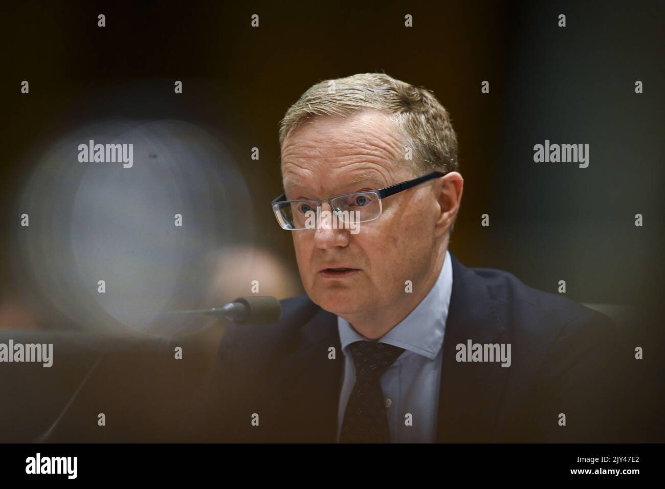 Governor of the Australian Reserve Bank (RBA) Philip Lowe speaks during a hearing of the House