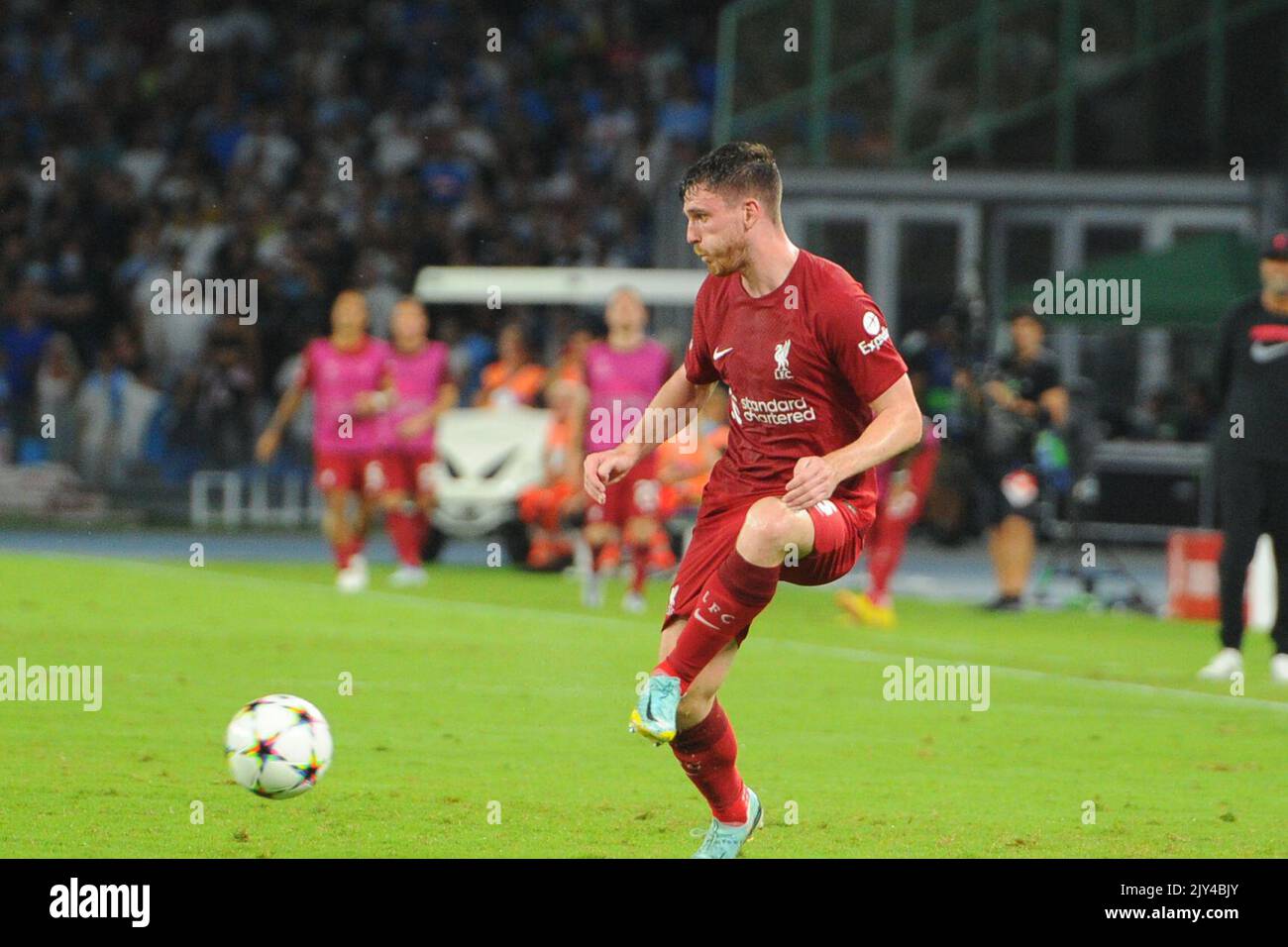 Naples, Italy. 07th Sep, 2022. Andrew Robertson of Liverpool FC in action during the Uefa Champions League match between SSC Napoli vs FC Liverpool at Diego Armando Maradona Stadium Credit: Independent Photo Agency/Alamy Live News Stock Photo