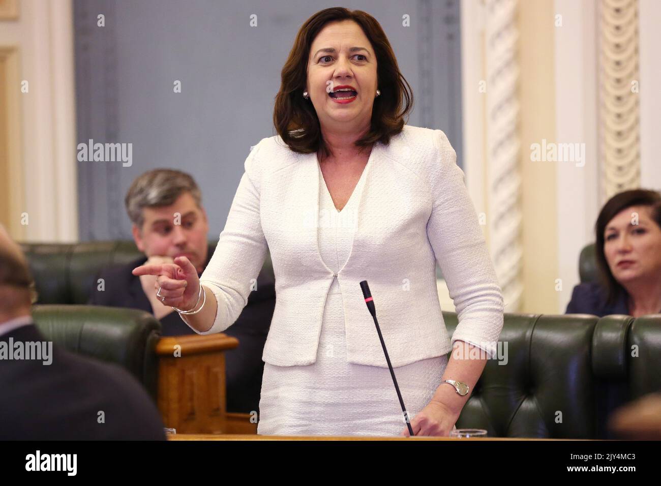 Queensland Premier Annastacia Palaszczuk speaks during Question Time in
