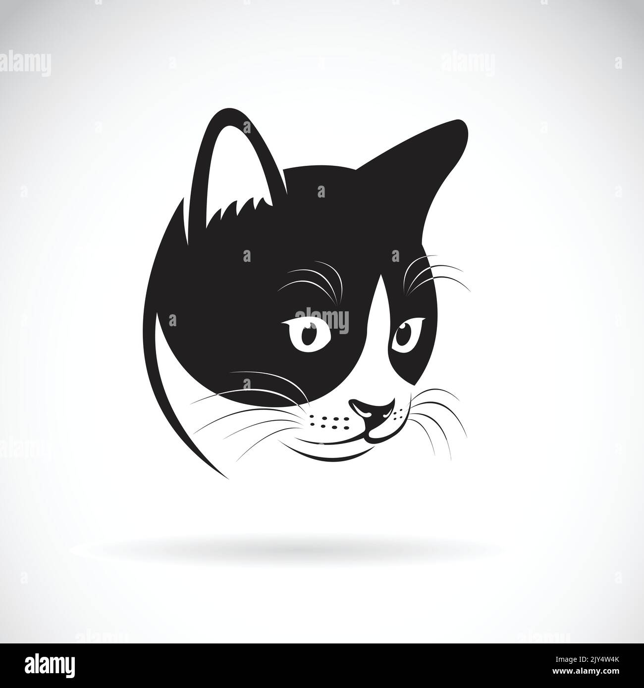 Cat Head Shape Icon. Black Silhouette Pet Animal Kitty Feline