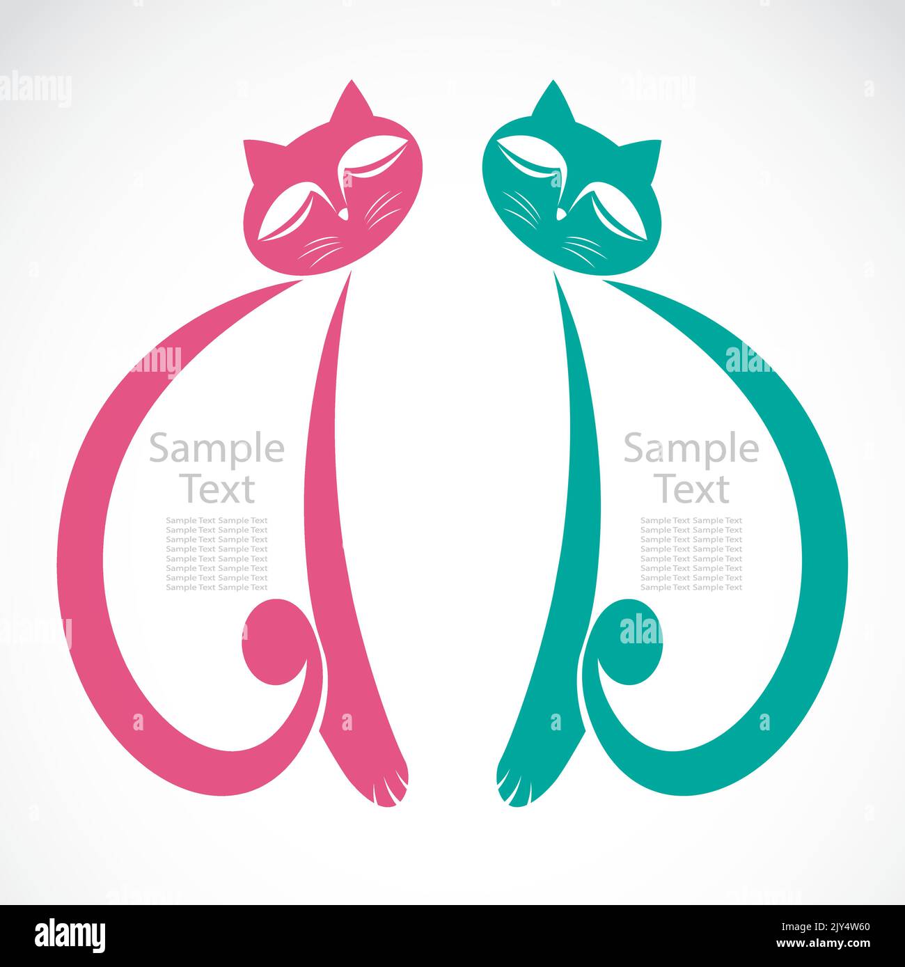 The design of the cat on white background. Easy editable layered vector illustration. Pets. Animals. Stock Vector
