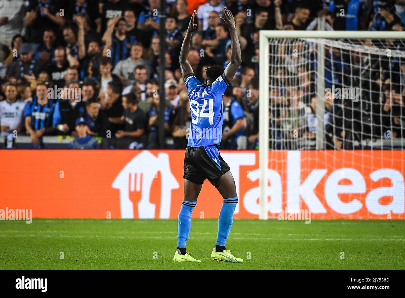 Bruges, Belgium. 7th September, 2022. Abakar SYLLA of Brugge celebrates