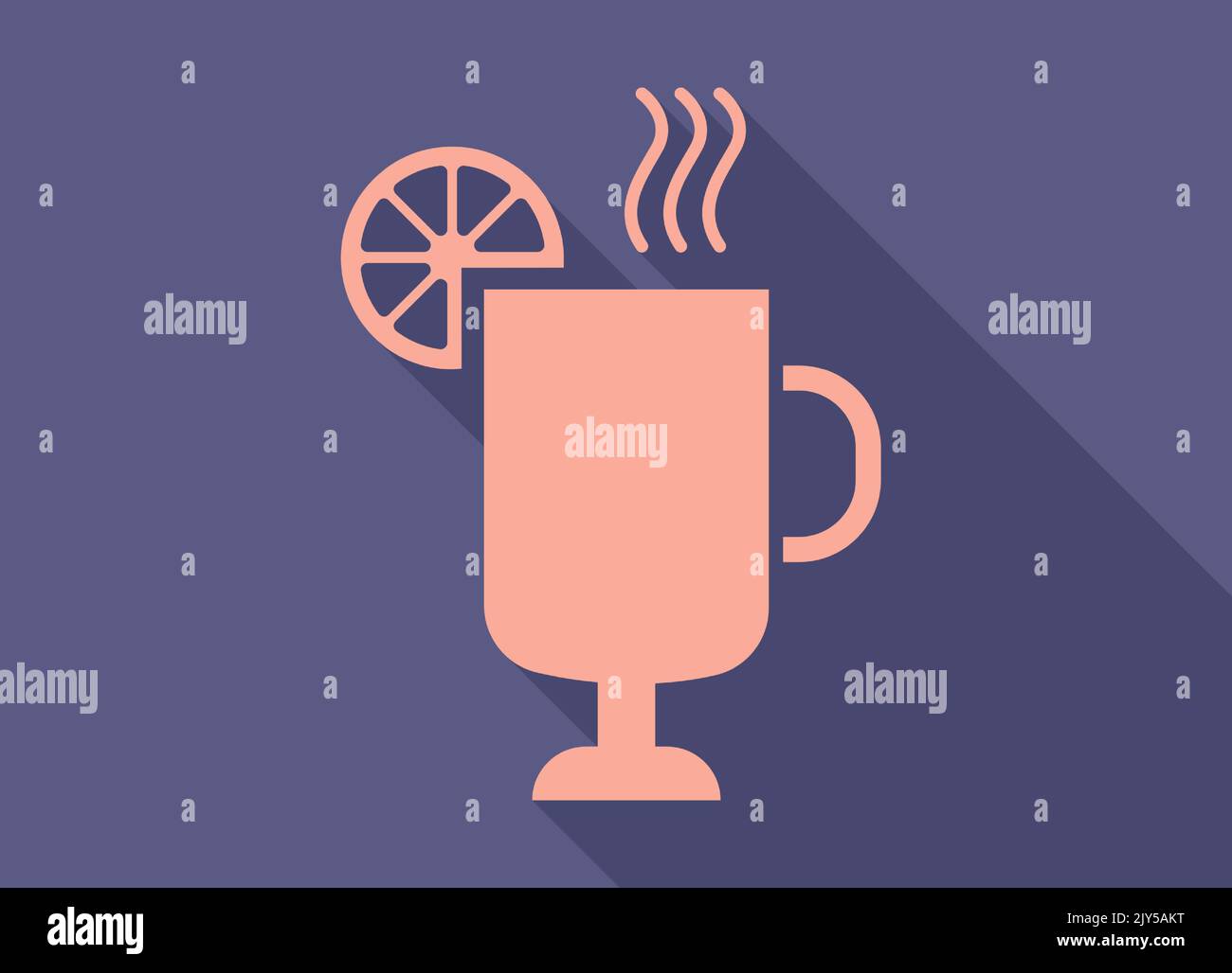 Hot fresh New Year's mulled wine - Vector illustration Stock Vector