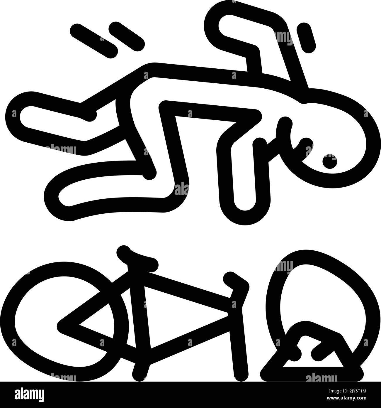 fall bike man accident line icon vector illustration Stock Vector Image ...