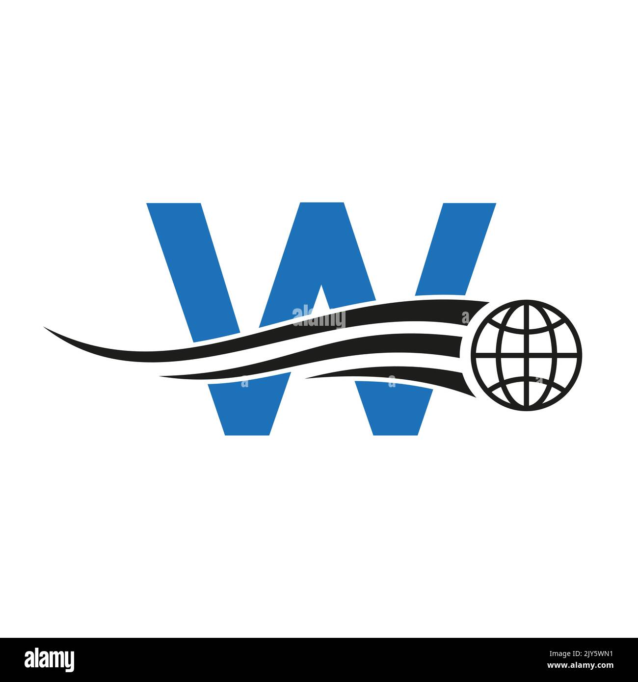 Letter W Global Logo Combined With Global Icon, Earth Sign For Business ...