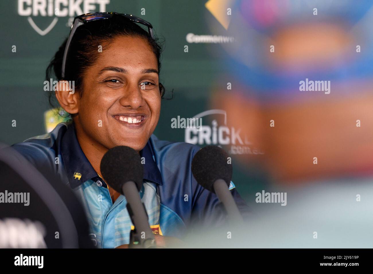 Sri Lanka captain Chamari Atapattu speaks to the media during a press ...